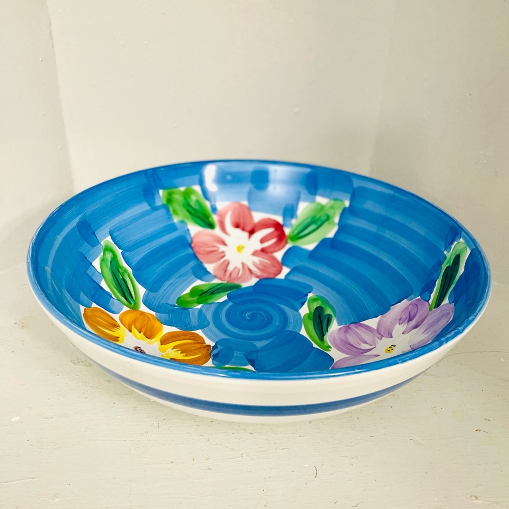 Pier 1 Floral Ceramic Italian Pasta Bowl